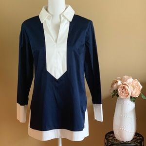 Elizabeth McKay Mackenzie Top/Tunic (Navy & White)